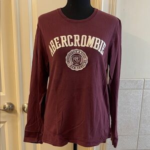 Abercrombie & Fitch Maroon Long Sleeve Shirt
